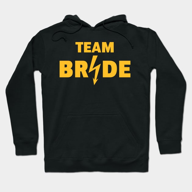 Team Bride Flash (Hen Night / Bachelorette Party / Gold) Hoodie by MrFaulbaum